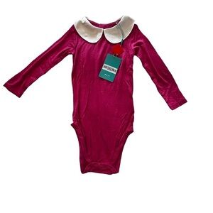 NWT Posh Peanut Peter Pan Collar One Piece Onsie Pink White 2T Bodysuit